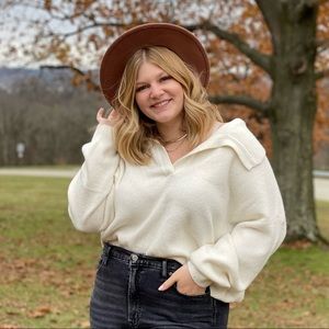 Abercrombie & Fitch Notch-Neck Polo Sweater